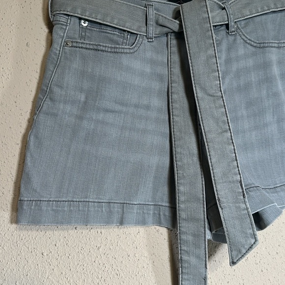 Banana Republic Gray Denim Jeans Tie High Waist Shorts Size 30 10P 10 Petite - Picture 3 of 14